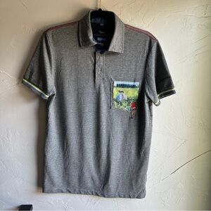 Harmont & Blaine Golf Polo with Golf Scene on‎ Pocket Regular Fit Men's Sz S